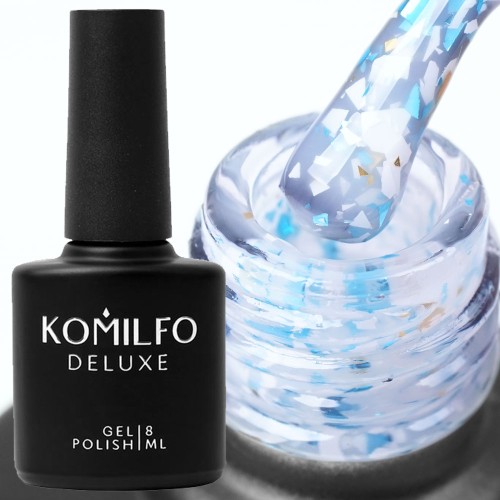Komilfo Glassy Base GB004 (white-blue with flakes), 8 ml Komilfo Glassy Base GB004 (white-blue with flakes), 8 ml