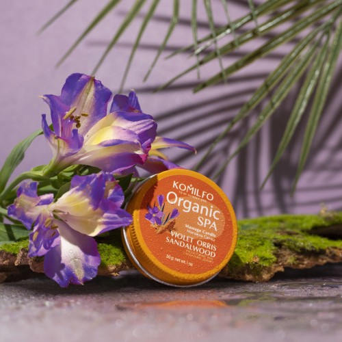 Massage candle Komilfo Massage Candle – Violet Orris Sandalwood, 30 g