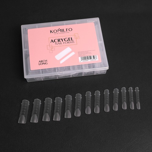 Komilfo Top Nail Forms, Long Arch – Top nail forms, arched, long, 130 Pieces