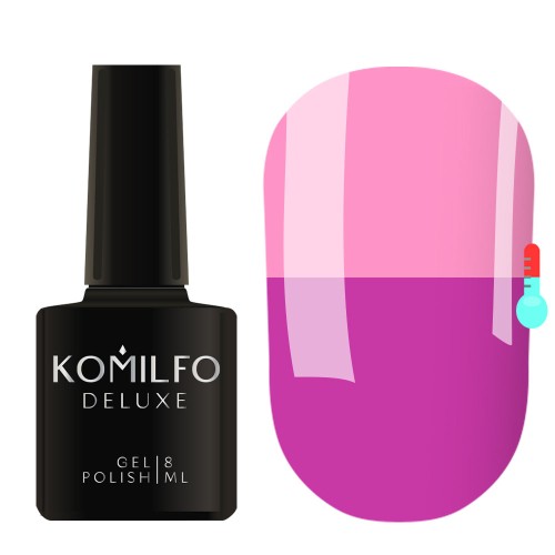 Gel Polish Komilfo DeLuxe Termo C010 (lilac-pink, when heated – pink), 8 ml Gel Polish Komilfo DeLuxe Termo C010 (lilac-pink, when heated – pink), 8 ml