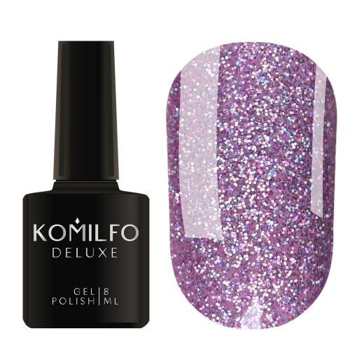 Gel Polish Komilfo DeLuxe Series G018 (lilac, holographic micro-shine), 8 ml Gel Polish Komilfo DeLuxe Series G018 (lilac, holographic micro-shine), 8 ml