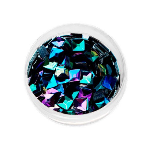 Komilfo 3D Dragon Scale №033, square, Black AB, (1 g) Komilfo 3D Dragon Scale №033, square, Black AB, (1 g)