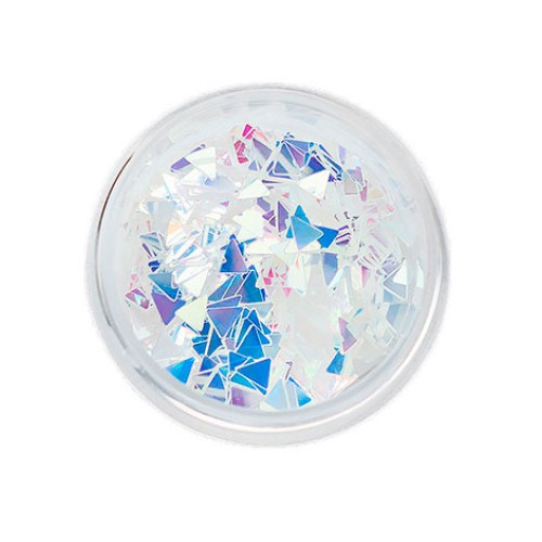 Komilfo disco design №022, triangles, hologram, with a silver-blue tint, 3 mm, (1 g)