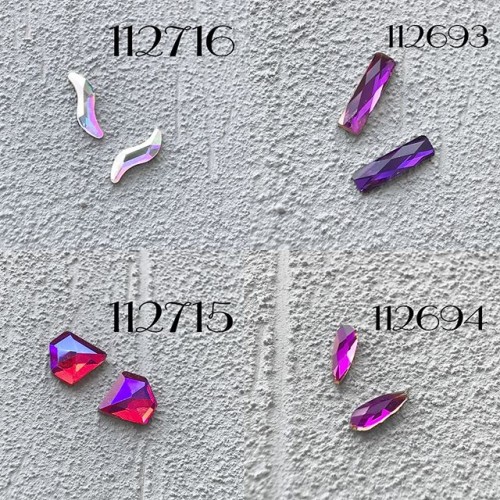 Komilfo Rectangle long stones (2×9 mm) Purple Flare, 2 pieces