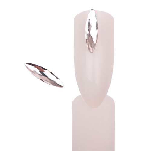 Komilfo Boat long stones (3×10 mm) Crystal, 2 pieces