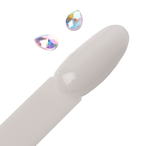 Komilfo stones P01 in the form of a belly drop (4×6 mm) Crystal AB, 2 pcs.