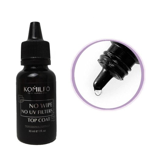 Komilfo No Wipe No UV Top – top for gel polish without a sticky layer WITHOUT UV filters, 30 ml Komilfo No Wipe No UV Top – top for gel polish without a sticky layer WITHOUT UV filters, 30 ml