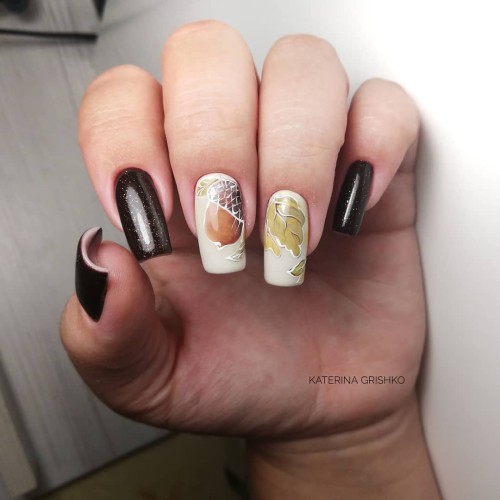 Gel Polish Komilfo Deluxe Series D299 (brown with glitter), 8 ml