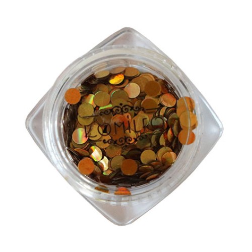 Komilfo disco design №033, gold, hologram, 3 mm, (1 g) Komilfo disco design №033, gold, hologram, 3 mm, (1 g)