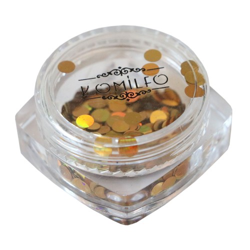 Komilfo disco design №033, gold, hologram, 3 mm, (1 g)