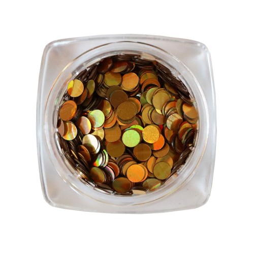 Komilfo disco design №033, gold, hologram, 3 mm, (1 g)