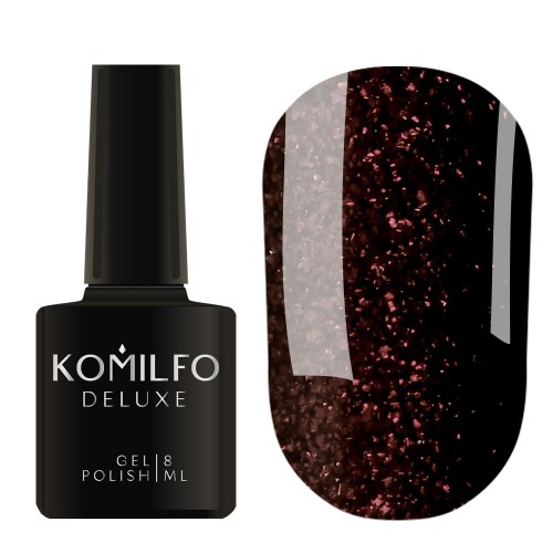 Gel Polish Komilfo Deluxe Series D299 (brown with glitter), 8 ml Gel Polish Komilfo Deluxe Series D299 (brown with glitter), 8 ml