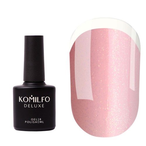 Komilfo KC Glitter Rubber French Base №KC001 (light pink with gold micro shine), 8 ml Komilfo KC Glitter Rubber French Base №KC001 (light pink with gold micro shine), 8 ml