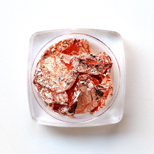 Komilfo Foil crimped for nails in a tin, rose gold