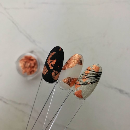 Komilfo Foil crimped for nails in a tin, rose gold