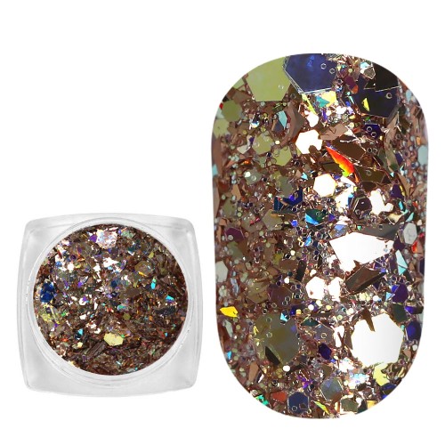 Komilfo sequins MIX chameleon 002, mix sizes, (gold/green/blue), 1.5 g