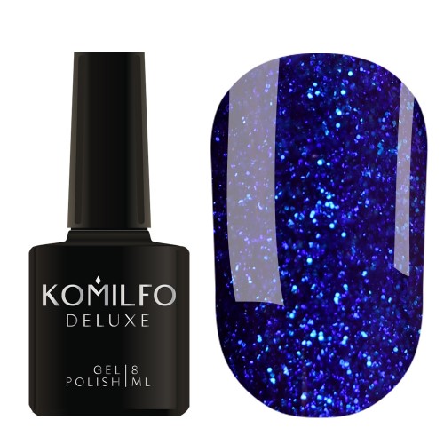 Gel Polish Komilfo Stardust Glitter 006 (blue with small glitters), 8 ml Gel Polish Komilfo Stardust Glitter 006 (blue with small glitters), 8 ml