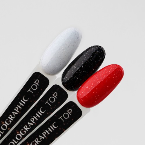 Komilfo No Wipe Holographic Top – holographic top without a sticky layer, 8 ml