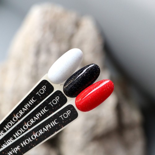 Komilfo No Wipe Holographic Top – holographic top without a sticky layer, 8 ml