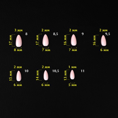 Komilfo SoFast Nail Forms Nude Almond Short, 360 pcs