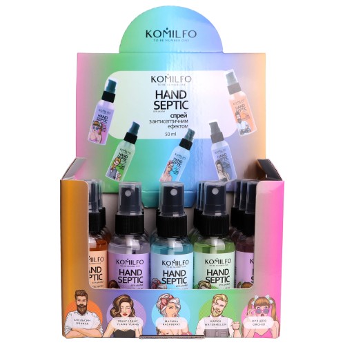 Komilfo Hand Septic set, sprays with an antiseptic effect, 15 pcs., 50 ml