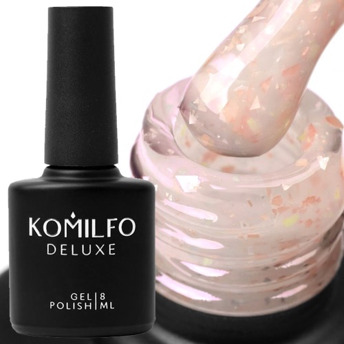 Komilfo Potal Base P021 (beige-peach with pink and gold potal), 8 ml Komilfo Potal Base P021 (beige-peach with pink and gold potal), 8 ml