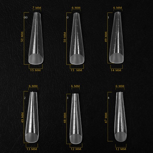 Komilfo Top Nail Forms, Long Gothic – Top Nail Forms, Long Gothic Almond, 130 Pieces