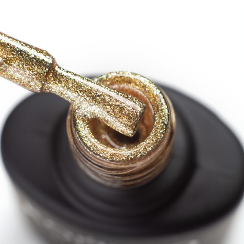 Gel Polish Komilfo DeLuxe Series G009 (bright gold, rich micro-shine), 8 ml
