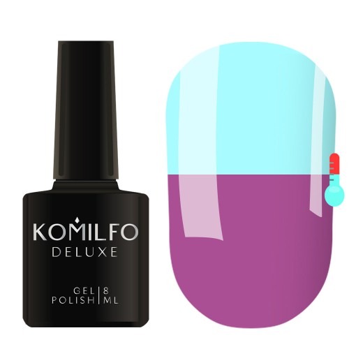 Gel polish Komilfo DeLuxe Termo C011 (muted, lilac-pink, when heated – blue), 8 ml Gel polish Komilfo DeLuxe Termo C011 (muted, lilac-pink, when heated – blue), 8 ml