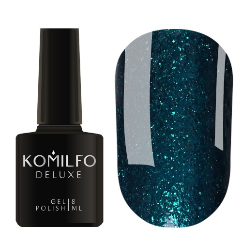 Gel Polish Komilfo DeLuxe Series G019 (dark emerald, with rich fine sparkles), 8 ml Gel Polish Komilfo DeLuxe Series G019 (dark emerald, with rich fine sparkles), 8 ml