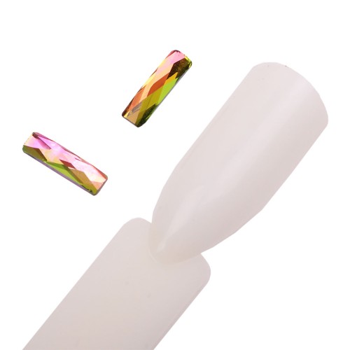 Komilfo Rectangle stones long (2×9 mm) Rainbow, 2 pieces