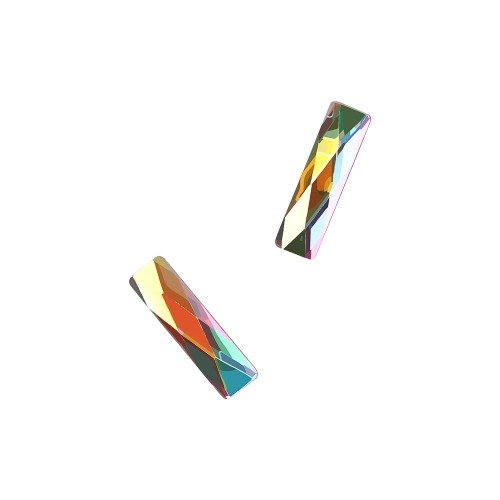 Komilfo stones P03 in the shape of a rectangle (2×9 mm) Crystal AB, 2 pieces