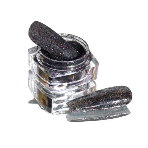 Komilfo spangles 014, size 0.1 mm, (graphite hologram), E2.5 g