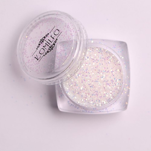 Komilfo photochromic spangles 001, size 0.4 mm, (white/violet photochrome) 2.5 g