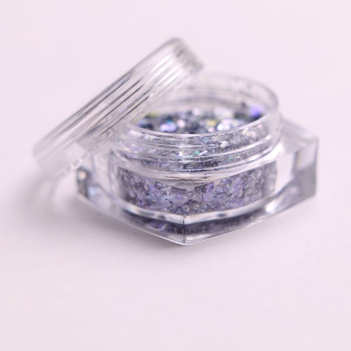 Komilfo sequins MIX chameleon 003, mix sizes, (silver/blue/purple), 1.5 g