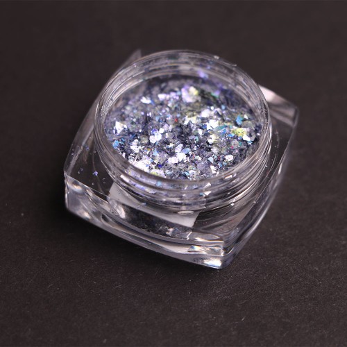 Komilfo sequins MIX chameleon 003, mix sizes, (silver/blue/purple), 1.5 g
