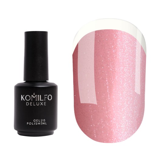 Komilfo KC Glitter Rubber French Base №KC002 (light pink with silver micro shine), 15 ml Komilfo KC Glitter Rubber French Base №KC002 (light pink with silver micro shine), 15 ml
