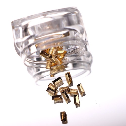 Komilfo texture rivets large rectangle 2*4 mm, gold, 50 pcs