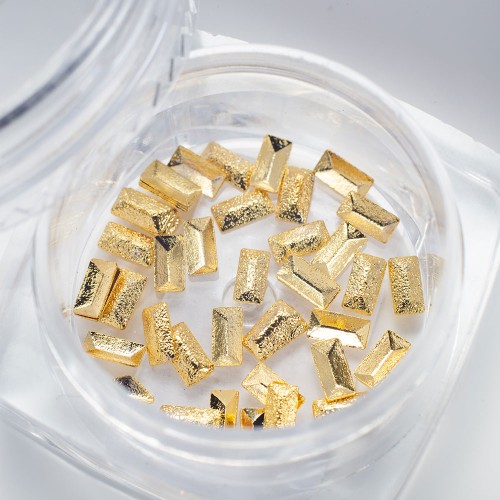 Komilfo texture rivets large rectangle 2*4 mm, gold, 50 pcs