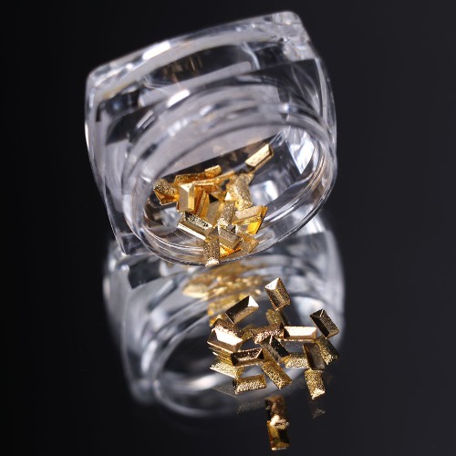 Komilfo texture rivets large rectangle 2*4 mm, gold, 50 pcs