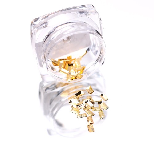 Komilfo texture rivets large rectangle 2*4 mm, gold, 50 pcs