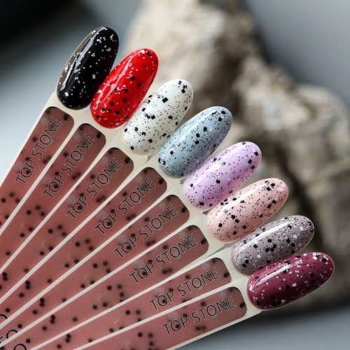 Komilfo No Wipe Top Stone – top without a SL with black and white elements, 8 ml