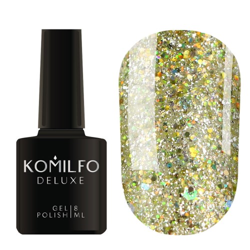 Gel Polish Komilfo Glow Attack 002 (gold-holographic), 8 ml Gel Polish Komilfo Glow Attack 002 (gold-holographic), 8 ml