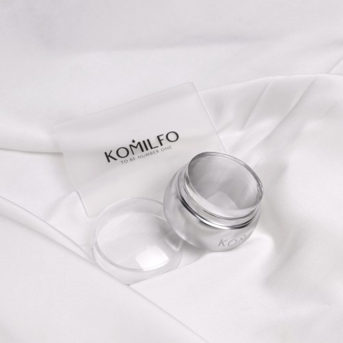 Komilfo stamp and scraper (transparent) 5*7 cm