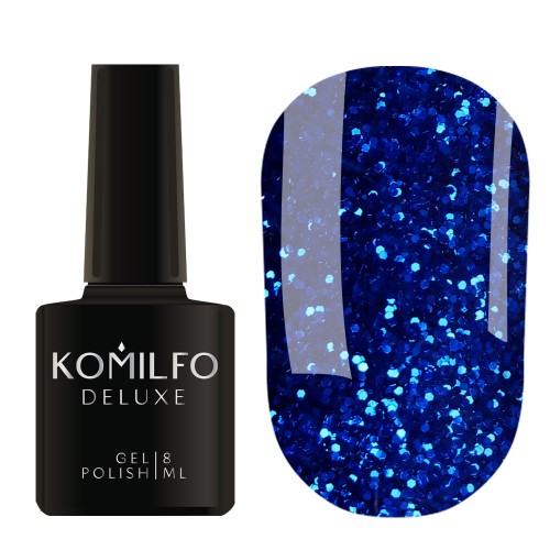 Gel Polish Komilfo Stardust Glitter 007 (blue with glitters), 8 ml Gel Polish Komilfo Stardust Glitter 007 (blue with glitters), 8 ml