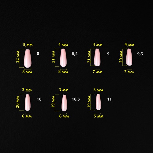 Komilfo SoFast Nail Forms Nude Ballerina Medium, 360 pcs