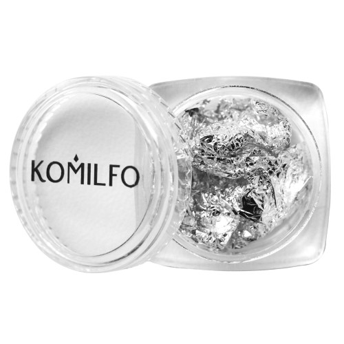 Komilfo Foil crimped for nails in a tin, silver Komilfo Foil crimped for nails in a tin, silver