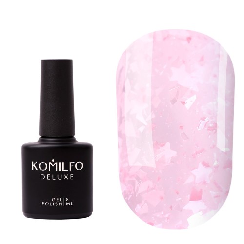 Komilfo Glassy Base GB006 (light pink with flakes), 8 ml