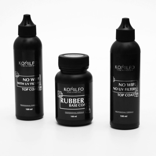 Komilfo Rubber Base Coat – rubber base for gel polish without brush, 100 ml