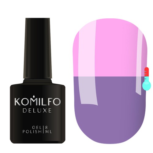 Gel Polish Komilfo DeLuxe Termo C012 (light lilac, lilac-pink when heated), 8 ml Gel Polish Komilfo DeLuxe Termo C012 (light lilac, lilac-pink when heated), 8 ml